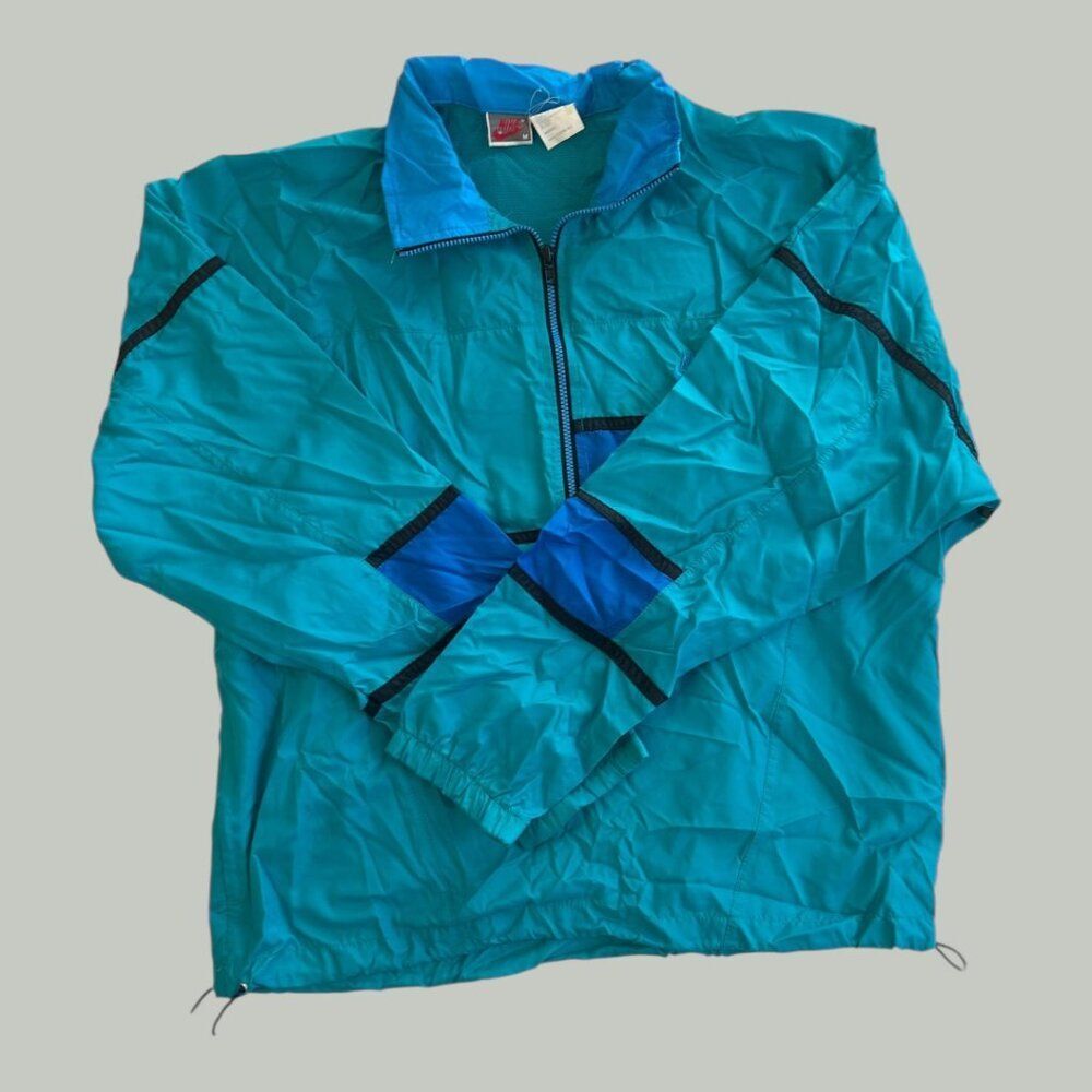 Vintage Nike Windbreaker Jacket – Teal/Blue (Medium)